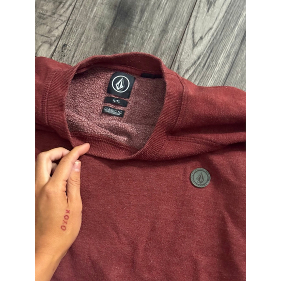 Volcom Classic Fit XL Essential Crewneck Brick Red - Picture 6 of 6